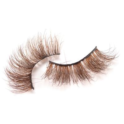 China Mink Eyelashes Natural Soft Siberian Mink Eyelash Strips Volume Eyelash Extensions 25mm Brown Mink Lashes for sale