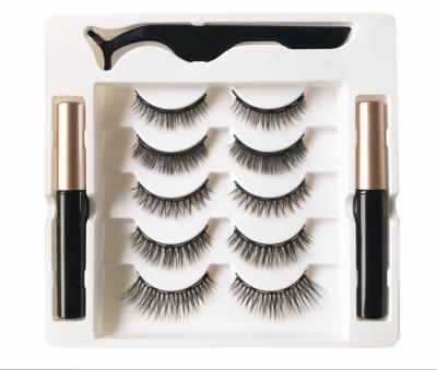 China Magnetic False Eyelashes Cruelty Free Vegan Wholesale Reusable Magnetic Eyelashes Whip Full Strip Lashes for sale