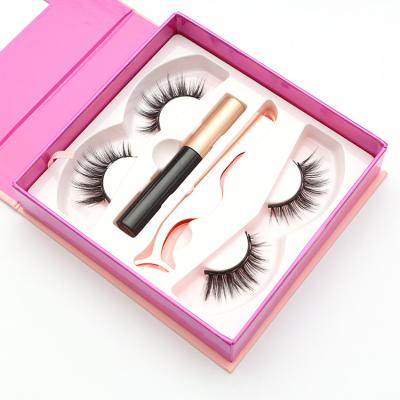 China Reusable Magnetic Eyelashes Natural Mink Eyelashes Mink Eyelashes With Customized Eyelash Packaging Box for sale