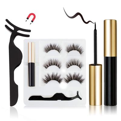 China New Arrival Mink Lashes Reusable Natural Magnetic Lashes Private Label False Eyelashes Magnetic Lashes for sale