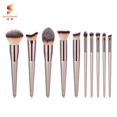 China Angular Blush Hot Exquisite Wholesale Wooden Nylon Hair Concealer Eyeshadow Pencil Women Beauty Makeup Brush Set Tools With Custom Logo for sale