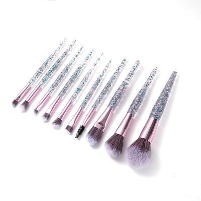 China Angular Blush Professional Universal Plastic Handle Makeup Brush Customized Comfortable Pattern Makeup Brush Set for sale