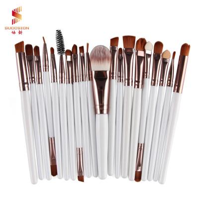 China Angular Blush 20 Makeup Brushes Wholesale Multifunctional Custom Pattern Professional Makeup Brushes Set for sale