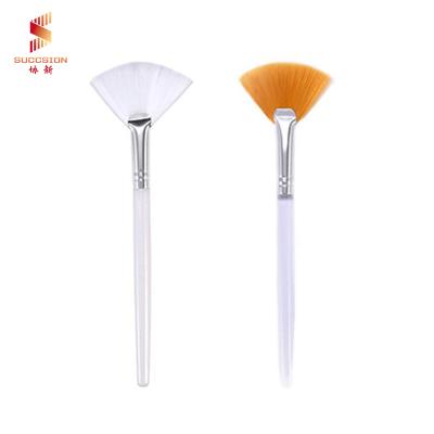 China Professional Custom Color Propeller Shaped Plastic Handle Two Fan Brush Fan Pattern Makeup Brush Comfortable Makeup Brush for sale