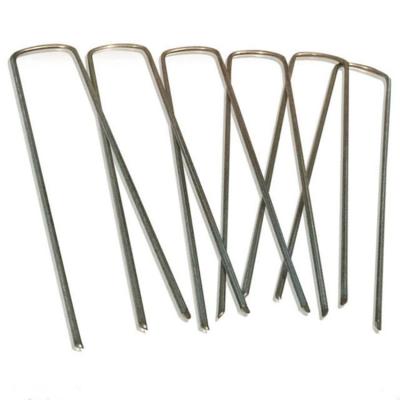 China Plant Tie Flower Tie Galvanized Pegs For Artificial Wire Steel Grass Staple Steel Pegs For Fences for sale