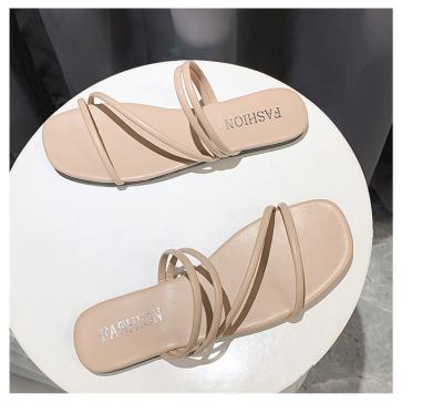 China Massage Women Sandals Style Summer Shoes For Women Flat Sandals Rubber Shoes 2020 Leather Slides Plus Size Soulier Femme for sale