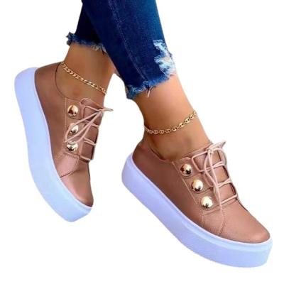 China Solid Outdoor Ladies Platform Flats Shoes Mesh Sport Casual Women Shoes Colored Women Massage Sneakers For Women for sale