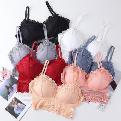 China New Women Underwear Cheapest Soft Red Black Sports Wire Free Silk/Cotton Bra Set Laser Woman Seamless Bra for sale