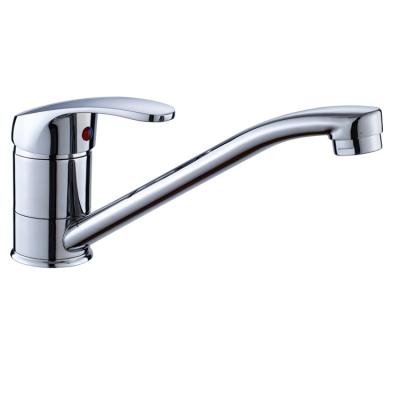 China Modern Zinc Body Deck Mounted Single Hole +hot Cold Chrome ISO9001, CE Kitchen Faucet Stainless Steel Single Handle Contemporary for sale