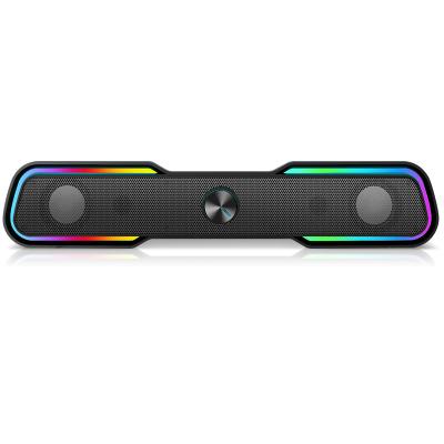 China COMPUTER Hp 2.0 RGB Color Light Game Speaker Big Bass Wired USB PC Speakers Support OEM/ODM For Computer for sale