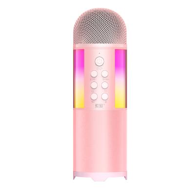 China Professional Handheld Karaoke Microphones I&I MC12 RGB Handheld Microphone Noise Canceling Blue Tooth Metal Wireless MIC For Mobile Phone KTV for sale