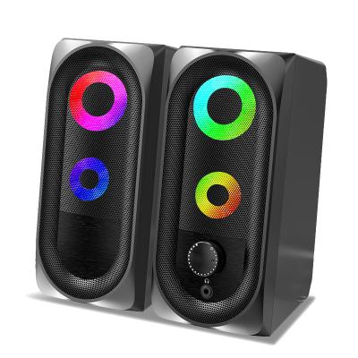 China Wireless Charger For Mobile Phone Hot Selling Dual Hp Speaker With Stereo Sound Quality Speaker PC Cable USB Power RGB Gaming Speaker For Gaming computer for sale