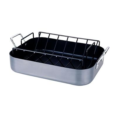 China ZJ-3061039S Sustainable Non-Stick Cake Biscuit Cake Bread Bakeware Aluminum Pan with Rack and Handle for sale