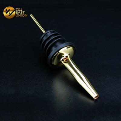 China Gun Viable Black Gold Iridescent Color Plating Stainless Steel Gold Wine Pourer Bacardi Pourer Liquor for sale