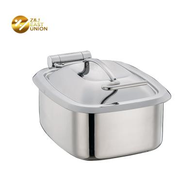 China Small Rectangular 304 Stainless Steel 4L Stainless Steel Chafing Dish Buffet Fuel Heater Food Warmer Dish for sale