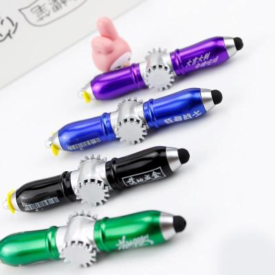 China office & Glowing Stylus Pen Fingertip Gyro Pen Spinning Pen Blue Ballpoint Pen School LED for sale