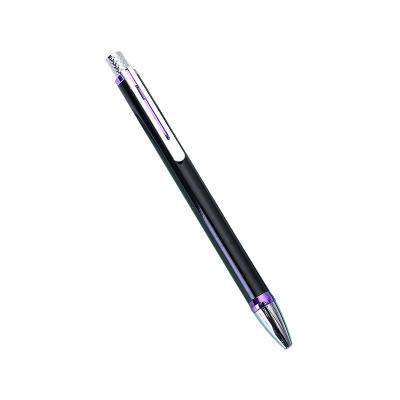 China office & School Pen Black rod color accessories squeeze primary and secondary rod metal ballpoint pen signature aluminum pen for sale