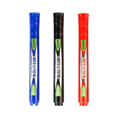 China Promotion \ business \ school Baoke inscription black red and blue permanent marker \ waterproof marker box pen office oily ink-adding rough main logistics marker for sale