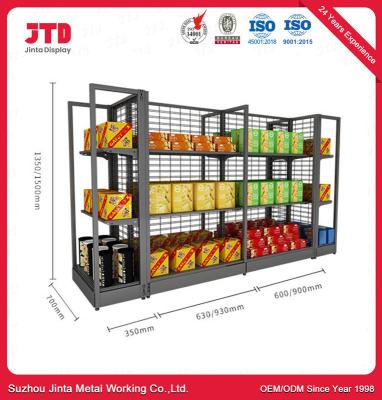 China Metal Grocery Store Gondola Supermarket Shelf Powder Coated Gondola Shelving for sale