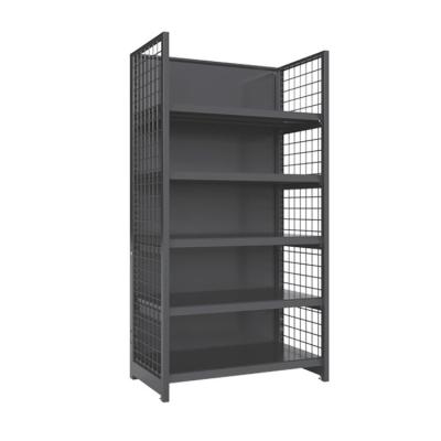 China Double Sided Gondola Steel Wire Mesh Rack Metal Display Shelves For Supermarket for sale