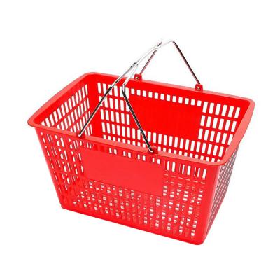 China Durable Plastic Hand Shopping Basket 450*330*250mm For Pharmacy Supermarket Grocery Store for sale