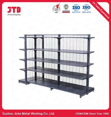 China 900mm 1500mm Gondola Display Shelving Steel Q195 2 Sided Shelf for sale