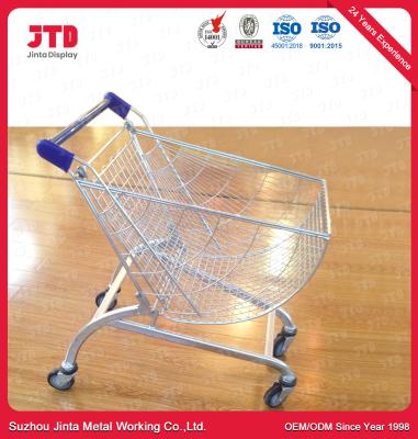 China Fan Shaped Metal Shopping Trolley 150 Liter Four Wheel for sale