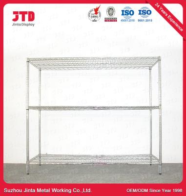 China 1.6m 150kgs Household Storage Racks OEM 3 Tier Chrome Shelving Unit for sale