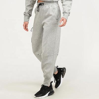 China Hot Sale Anti-Wrinkle Women's Pants&Trousers Gray Fleece Cotton OEM Women Jogger Sweatpants With Zipper Pockets for sale