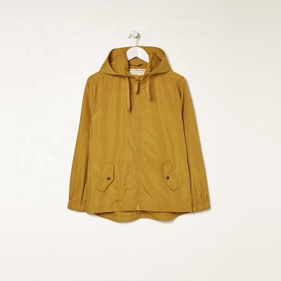 China 100% viable polyester yellow regular hooded high quality light weight Anti-wrinkle women winter collection drawstring parka jacket coat for sale