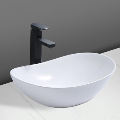 China Modern Art Ceramic Basins Bathroom Sinks For Europe Porcelain Countertop Modern Oval Wash Basins Hotel for sale