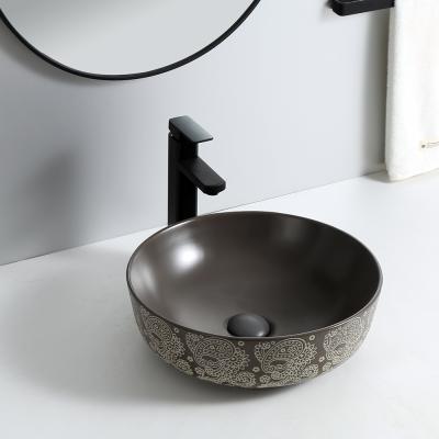 China Modern Practical Sanitary Ware Handmade Bowl Ceramic Hand Wash Basin Bathroom Vanity Over Counter Sink for sale