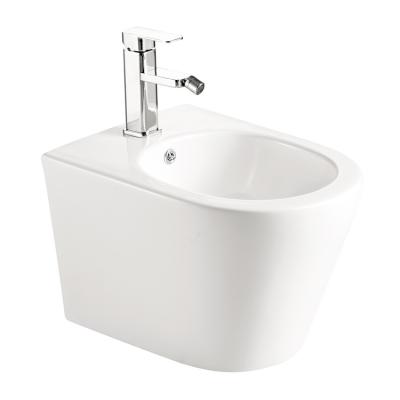 China OEM ODM Bathroom Wash Ware Single Hole Ceramic Sanitary Toilet Bidet Glossy White Wall Hung Ceramic Bidet for sale