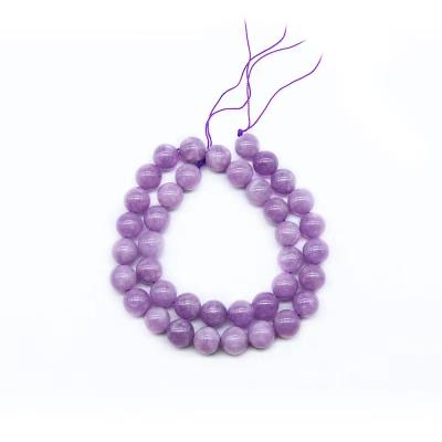 China Crystal Wholesale 4/6/8/10/12mm Purple Chalcedony Beads For DIY Jewelry Bracelet Necklace Making Stone Loose Beads for sale