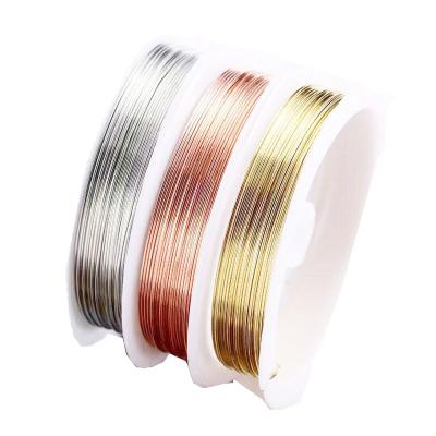 China Wholesale Sizes Gold Bead Wire 0.2-1mm Silver Colored Flexible Copper Wire Many Sizes For Bracelet Jewelry Making 0.2-1mm for sale