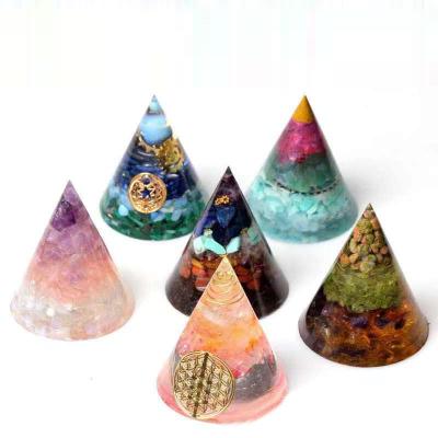 China Wholesale China Orgonite Pyramid Gemstone Cone Shape Pyramid Orgone Pyramids For Sale for sale