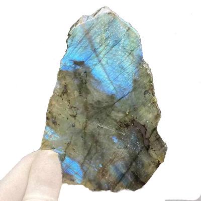 China Wholesale Natural China Labradorite Quartz Dish Instant Crystal Rough Stone Slice Good For Home Decor for sale