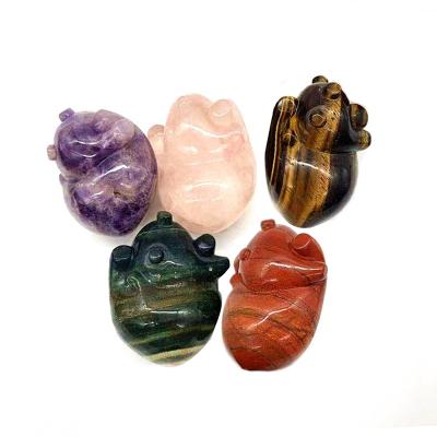 China Wholesale Europe Natural Folk Carving Crafts Healing Heart Tiger Eye Heartbeat For Decor Quartz Crystals for sale