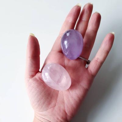 China Certified Europe Wholesale Gross Inner Surface Mounted Quartz Yoni Egg Amethyst Egg Healing Yoni Egg Set for sale