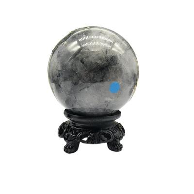 China China Natural Black Tourmaline Stone Polished Crystal Ball Spheres Healing Gemstone Price for sale