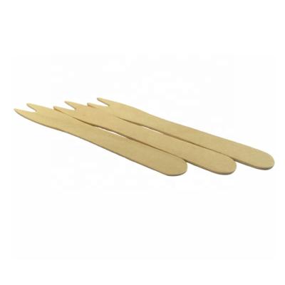 China Eat Delicious Food Party Use Disposable 140mm Birch Wood Fruit Salad Wooden Fork for sale