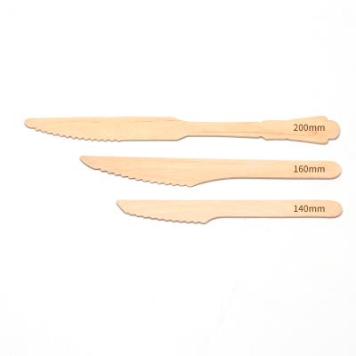 China Disposable Wooden Knife 140mm Birch Wood Disposable Wooden Knife for sale