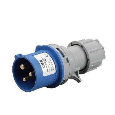 China Industrial ECO IEC60309 Plugues e Tomadas - USO Industrial PLUGUE 3Pole 16A 2P+T 200/250V STECK BLUE 3076 for sale