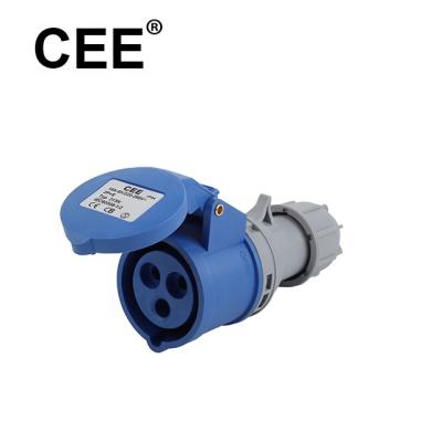 China ECO 16A Pin Single Phase 230v Socket And Socket Connector IP44 2P+E 3 Pin Female Industrial Socket for sale