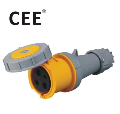 China ECO IP67 63a 3pin Industrial Yellow 110v Industrial Plug Outlet for sale