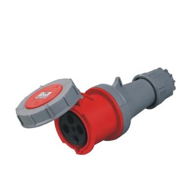 China ECO IP67 4pin 3P+E 380v 63a Industrial Waterproof Industrial Power Socket 125 Amp Industrial Connector for sale