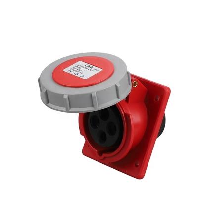 China ECO EN60309 industrial sockets 4pin 380v industrial power panel mounted socket 3p+e 16a ip67 for sale