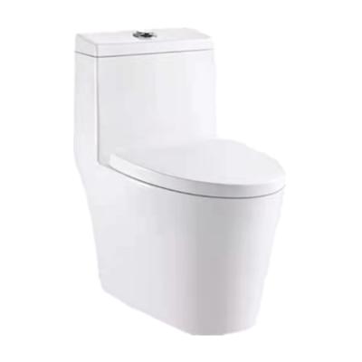 China Double-Flow Top Project Bathroom Rimless Strap Siphonic One-Piece White Color Tier Toilet In Large Size for sale