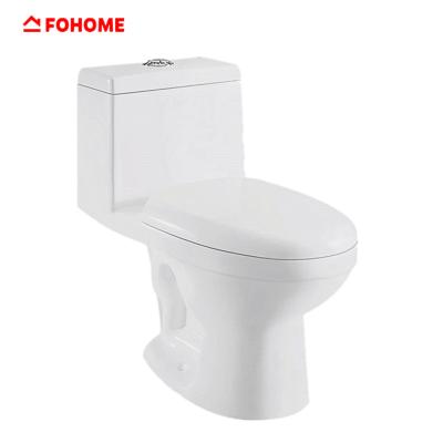 China Economical Dual-Flow Strap Siphonic Rimless Dual One-Piece Ceramic WC for sale