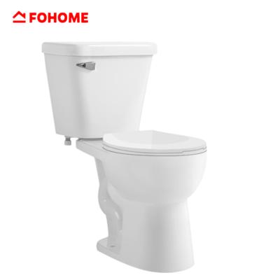 China Double-Flow Siphonic China Ceramic Oval Strap American Standard Two-Piece Toilet Bowl for sale